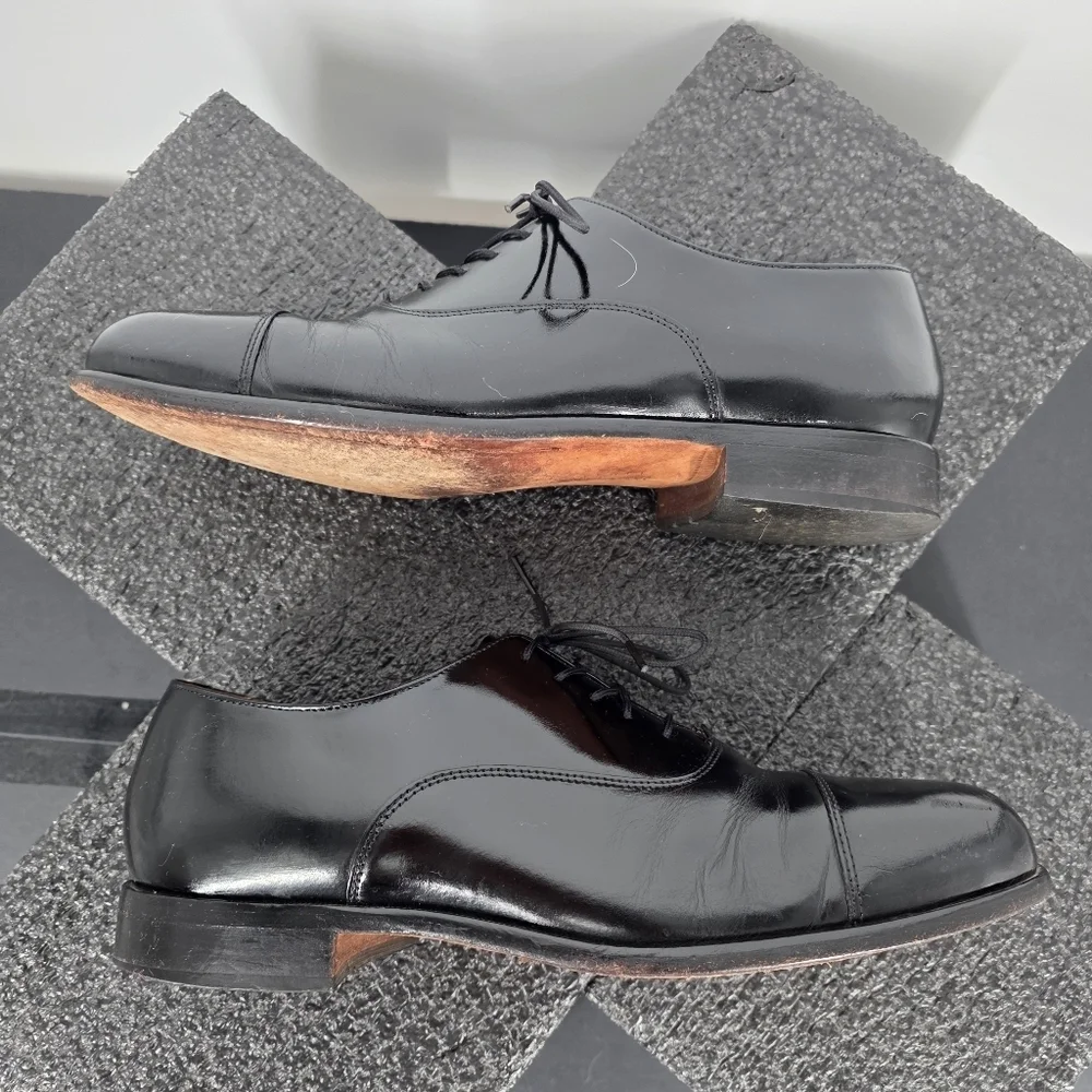 Bostonian Classics First Flex Black Leather Cap Toe Oxford Dress Shoes Men's 9 M